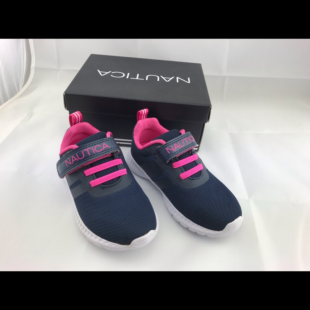 Nautica Girls Navy Pink Tennis Sneaker